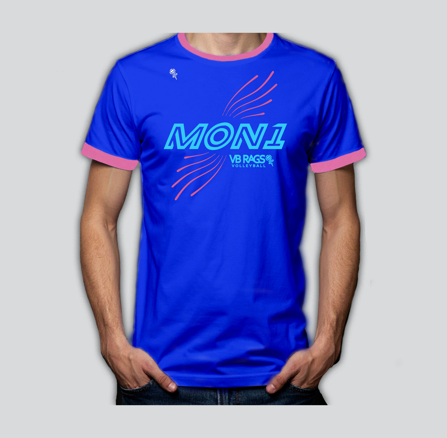 MON1 PRO Signature Ringer Tee | Blue – VB RAGS VOLLEYBALL