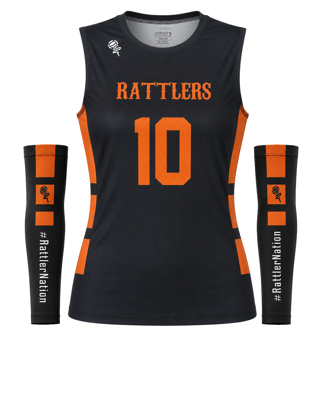 CC RATTLERS SLEEVELESS GAME JERSEY - BLACK [Includes compression sleeves]