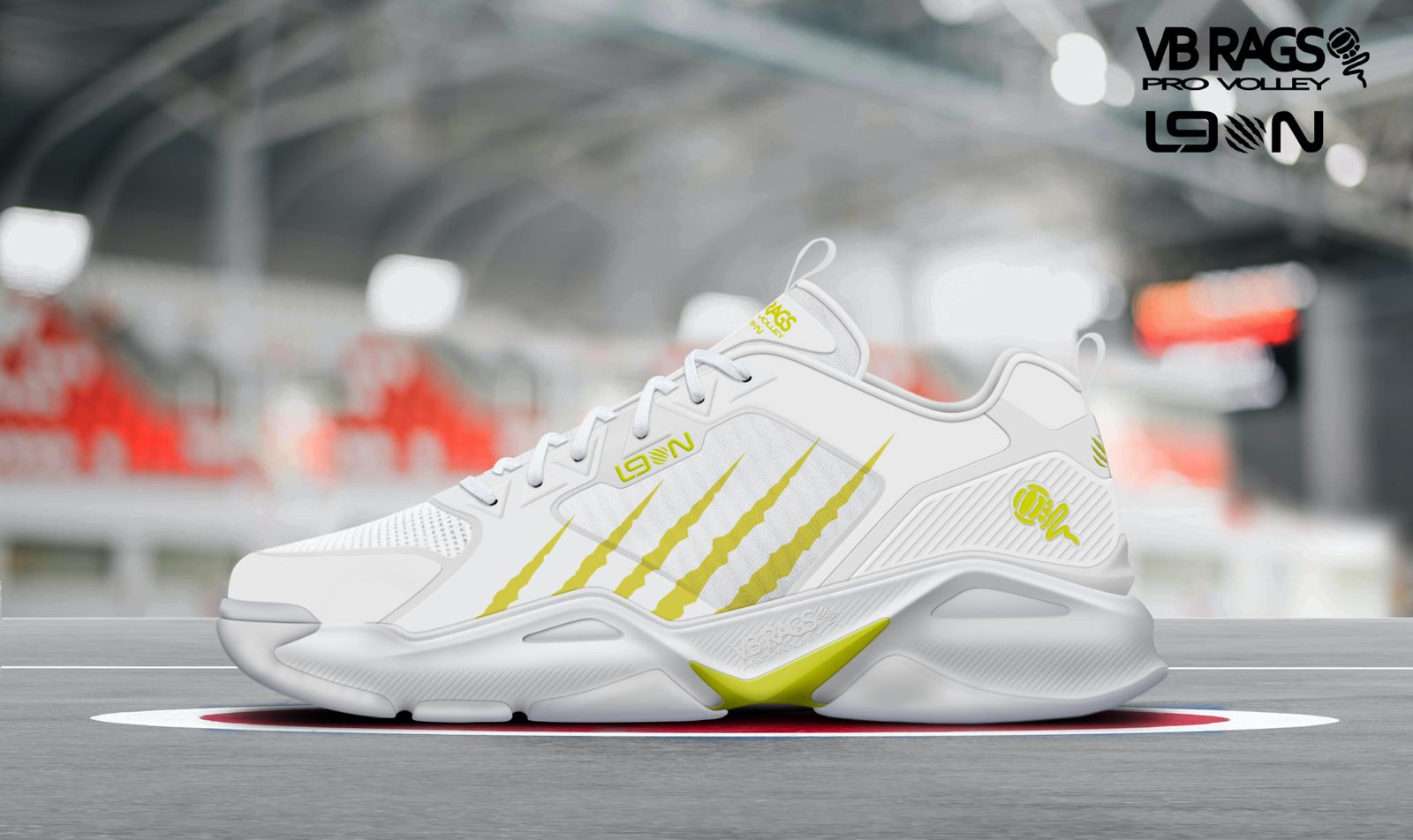 VB RAGS L9ON Volleyball Court Shoe | White / Gold