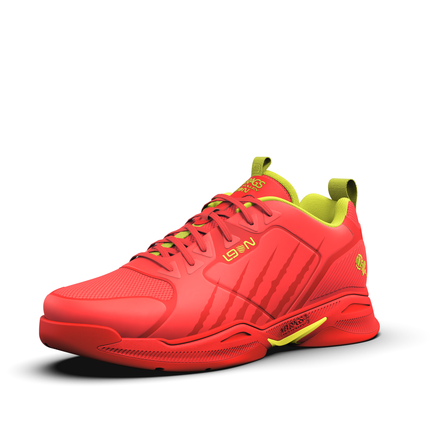 VB RAGS L9ON Volleyball Court Shoe | RED / NEON YELLOW