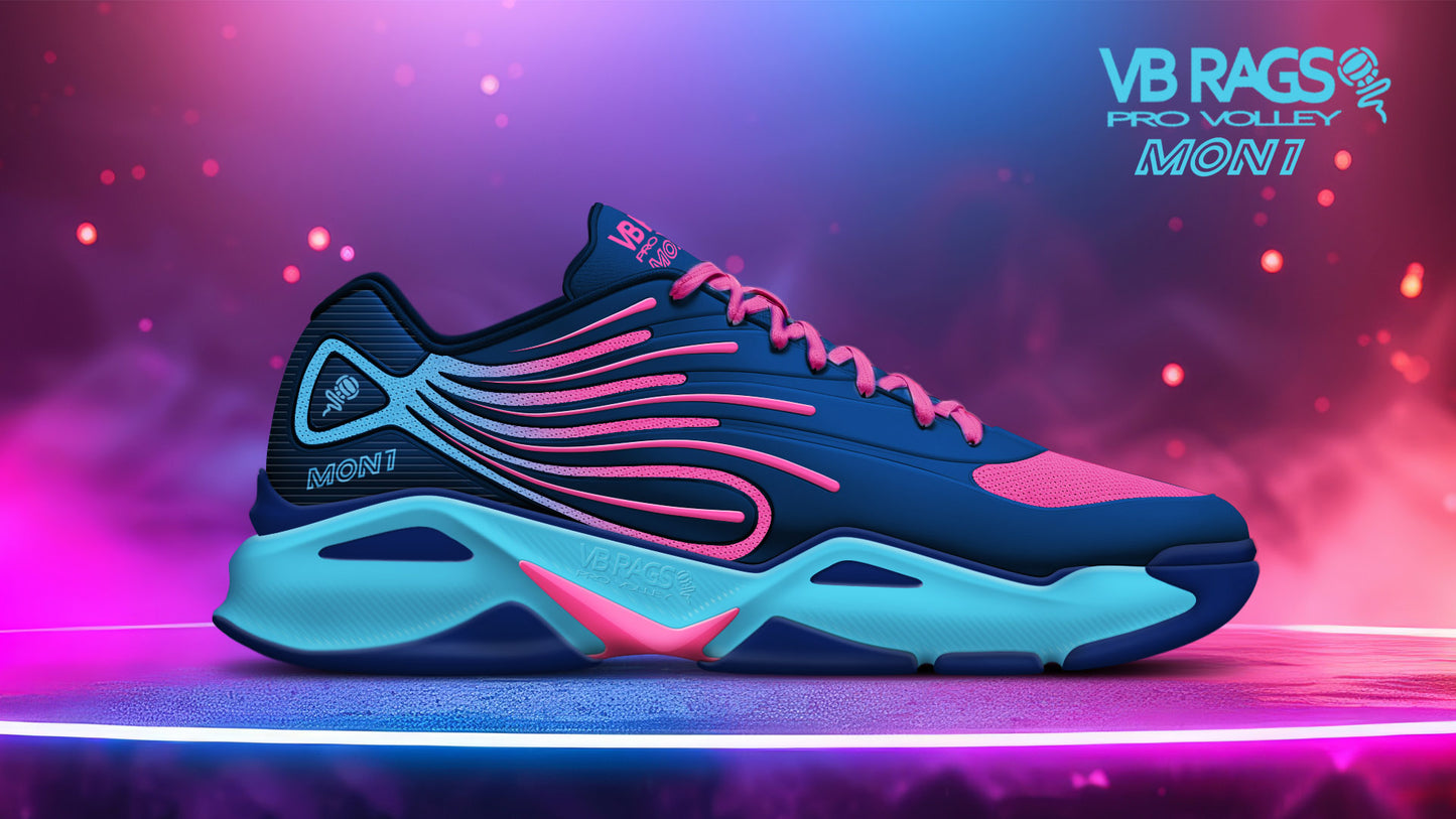 VB RAGS Mon1 Volleyball Court Shoe | Navy Pink