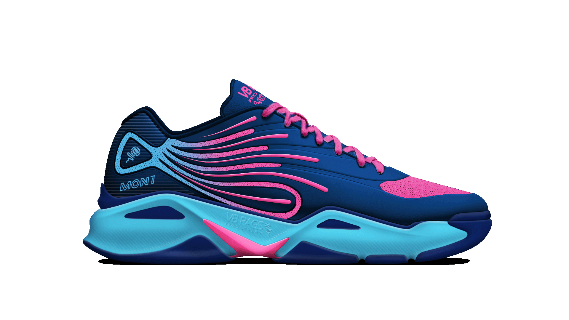 VB RAGS Mon1 Volleyball Court Shoe | Navy Pink