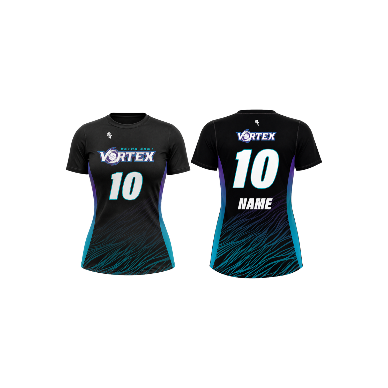 METRO EAST VORTEX 27 SHORT SLEEV GAME JERSEY - BLACK
