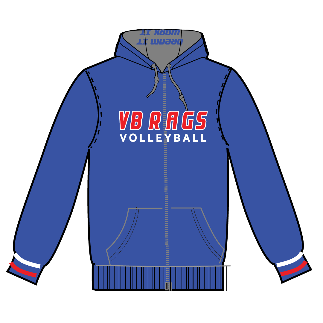 TEAM VB RAGS Zip Up Hoodie - Go Blue!